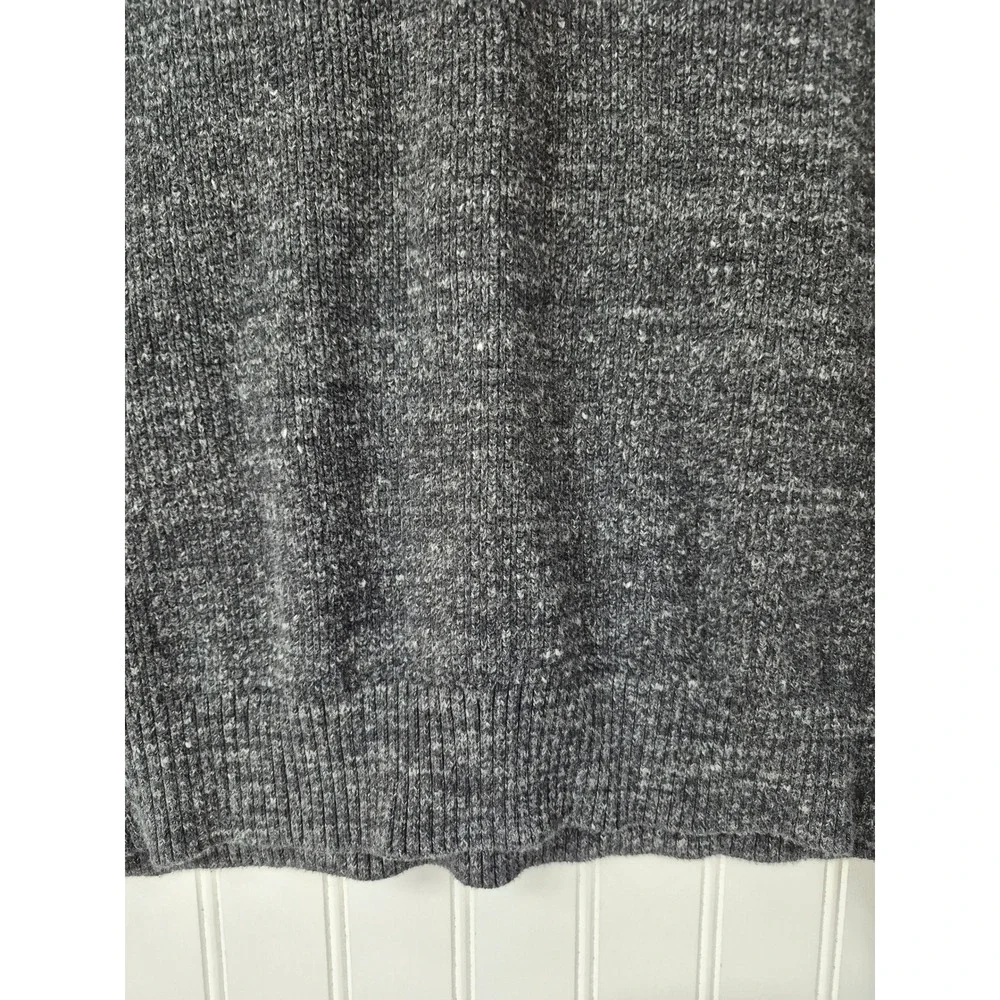 Banana Republic Mens 1/4 Zip Hooded Sweater Charcoal Gray Marl Size M Outdoor